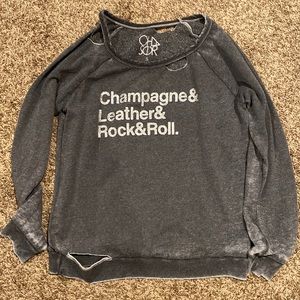 Chaser distressed glitter sweater